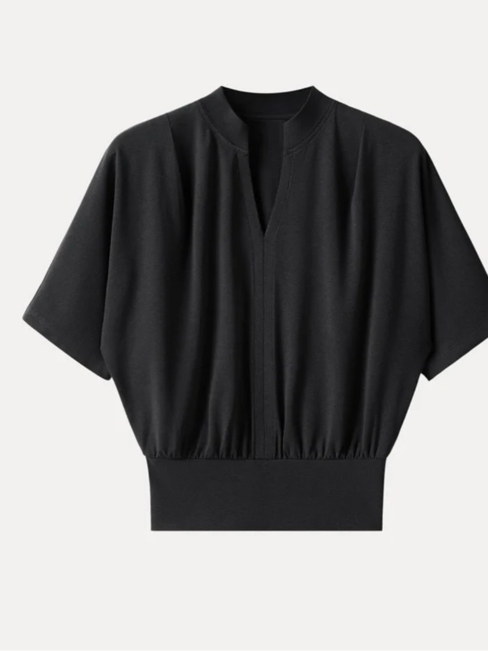 NWT OGL Black Short-Sleeve V-Neck Top